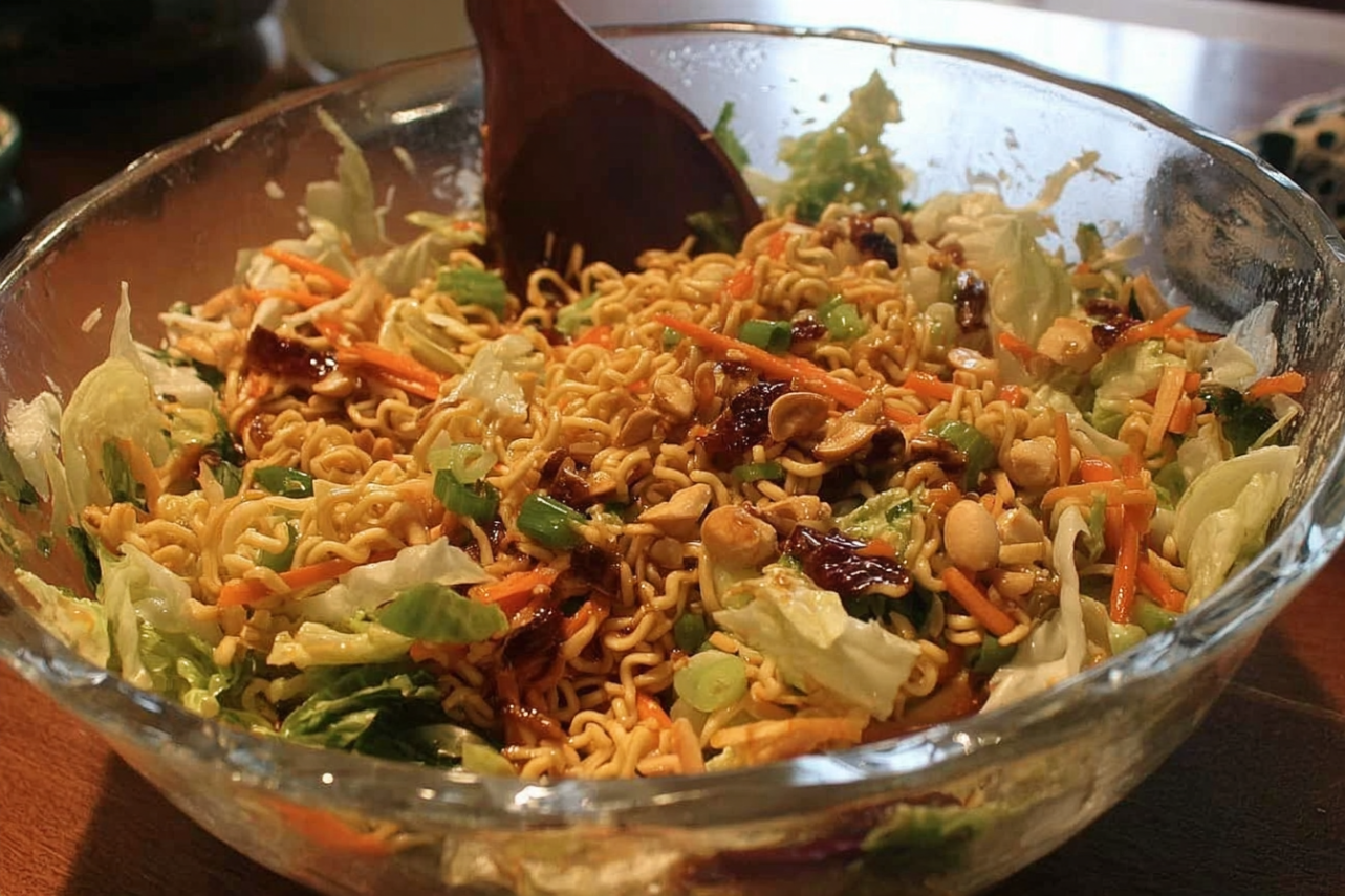 asian ramen salad featured