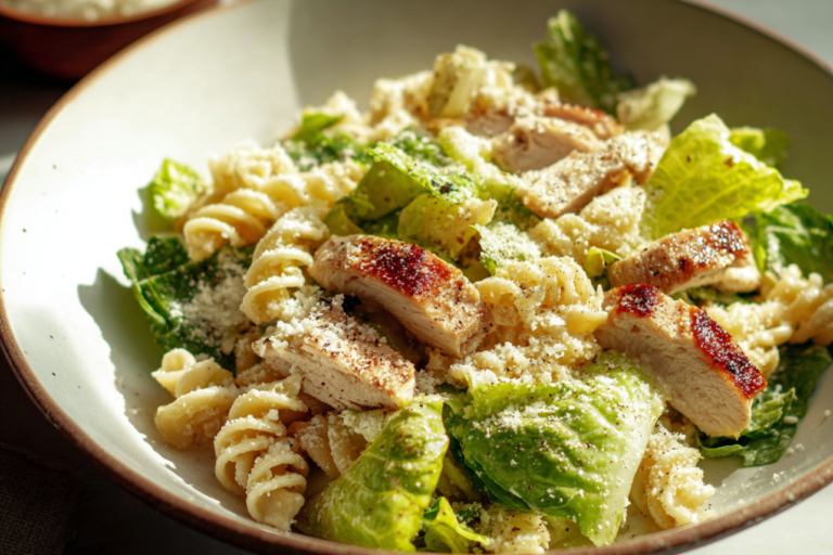 chicken caesar pasta salad featured