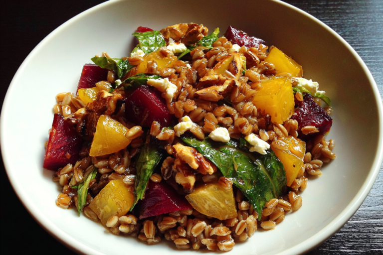farro and beet salad featured