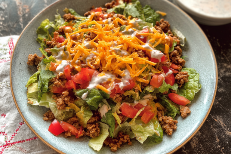 ground turkey taco salad featured