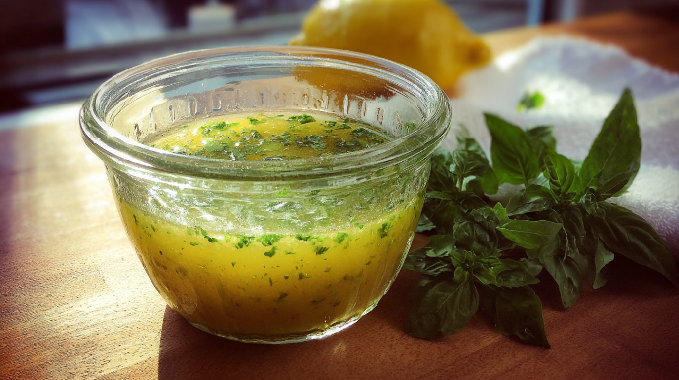 lemon basil vinaigrette featured
