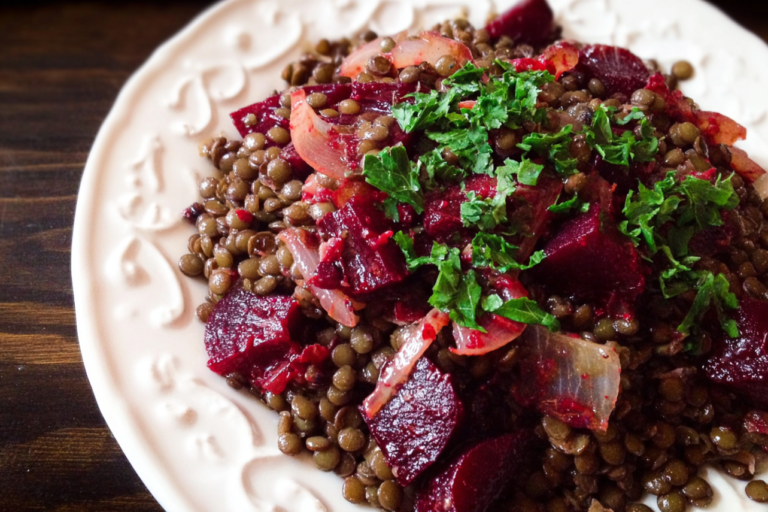 lentil beet salad featured
