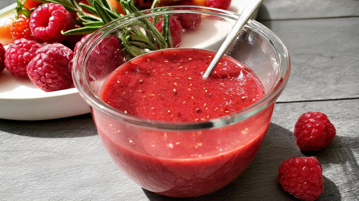 raspberry vinaigrette recipe featured