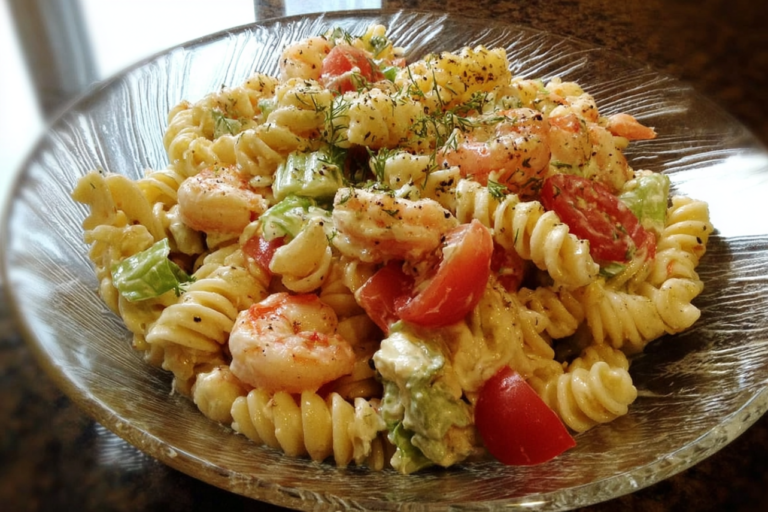 shrimp & pasta salad featured