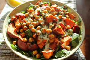 sweet potato chickpea salad featured