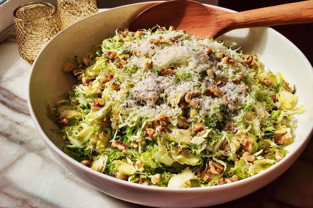shaved brussel sprout salad featured