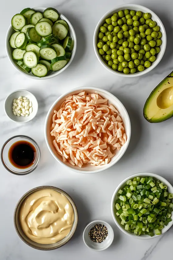 california roll cucumber salad ingredients
